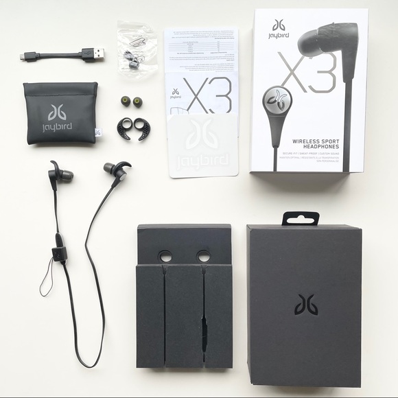 Jaybird X3 Sport Bluetooth Headphones, Blackout - Picture 2 of 16